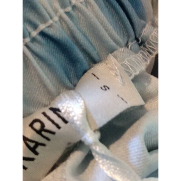 Grace Karin Womens Sz S Tie Dye Blue Paper Bag High Waist Cropped Pants Belt NWT - Picture 5 of 6